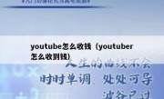 youtube怎么收钱（youtuber怎么收到钱）