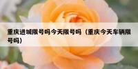 重庆进城限号吗今天限号吗（重庆今天车辆限号吗）