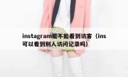 instagram能不能看到访客（ins可以看到别人访问记录吗）