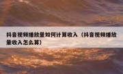 抖音视频播放量如何计算收入（抖音视频播放量收入怎么算）