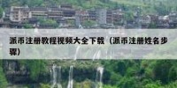 派币注册教程视频大全下载（派币注册姓名步骤）