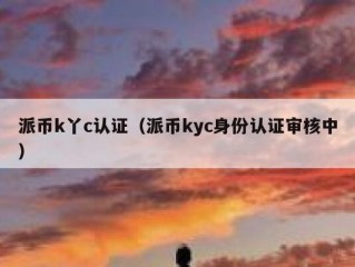 派币k丫c认证（派币kyc身份认证审核中）