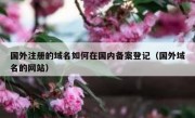 国外注册的域名如何在国内备案登记（国外域名的网站）