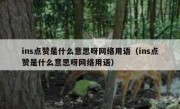 ins点赞是什么意思呀网络用语（ins点赞是什么意思呀网络用语）