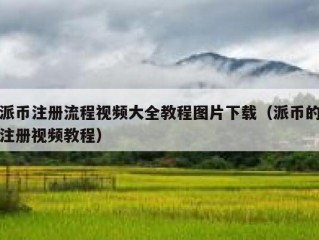 派币注册流程视频大全教程图片下载（派币的注册视频教程）