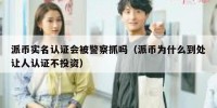 派币实名认证会被警察抓吗（派币为什么到处让人认证不投资）