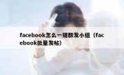 facebook怎么一键群发小组（facebook批量发帖）