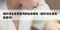 国外域名免费查询网站有哪些（国外域名服务器查询）