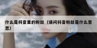 什么是抖音里的粉丝（请问抖音粉丝是什么意思）