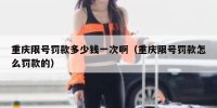 重庆限号罚款多少钱一次啊（重庆限号罚款怎么罚款的）