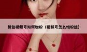 微信视频号如何增粉（视频号怎么增粉丝）