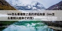 ins怎么看谁赞了我的评论内容（ins怎么看别人给自己的赞）