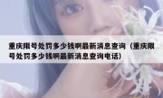重庆限号处罚多少钱啊最新消息查询（重庆限号处罚多少钱啊最新消息查询电话）