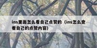 ins里面怎么看自己点赞的（ins怎么查看自己的点赞内容）