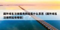 国外域名注册服务网站是什么意思（国外域名注册网站有哪些）