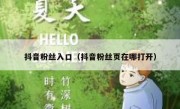 抖音粉丝入口（抖音粉丝页在哪打开）
