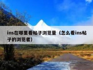 ins在哪里看帖子浏览量（怎么看ins帖子的浏览者）