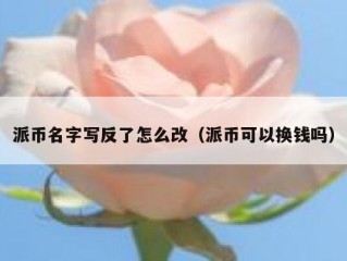 派币名字写反了怎么改（派币可以换钱吗）