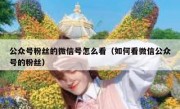 公众号粉丝的微信号怎么看（如何看微信公众号的粉丝）