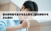 重庆牌照尾号是字母怎么限号（重庆牌照字母怎么排的）