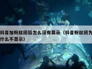 抖音加粉丝团后怎么没有显示（抖音粉丝团为什么不显示）