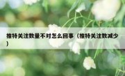 推特关注数量不对怎么回事（推特关注数减少）