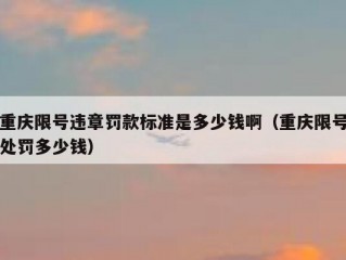 重庆限号违章罚款标准是多少钱啊（重庆限号处罚多少钱）