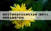 派币名字修改名字怎么填写才正确（派币个人资料姓名是用户名吗）