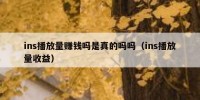 ins播放量赚钱吗是真的吗吗（ins播放量收益）