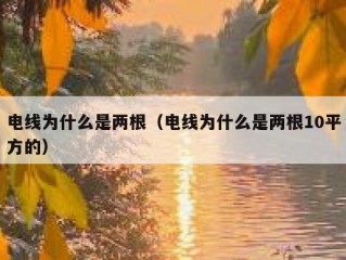 电线为什么是两根（电线为什么是两根10平方的）