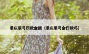 重庆限号罚款金额（重庆限号会罚款吗）