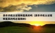 派币手机认证视频是真的吗（派币手机认证视频是真的吗还是假的）