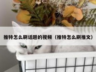 推特怎么刷话题的视频（推特怎么刷推文）