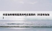 抖音加粉赚钱是真的吗还是假的（抖音粉加加）