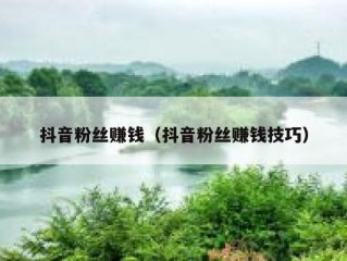 抖音粉丝赚钱（抖音粉丝赚钱技巧）