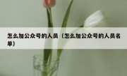 怎么加公众号的人员（怎么加公众号的人员名单）