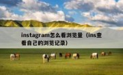 instagram怎么看浏览量（ins查看自己的浏览记录）