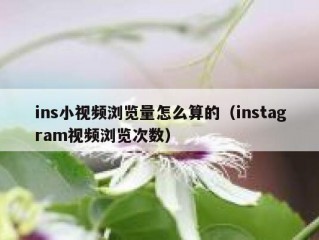 ins小视频浏览量怎么算的（instagram视频浏览次数）