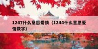 1247什么意思爱情（1244什么意思爱情数字）