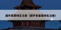 国外免费域名注册（国外免备案域名注册）