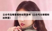 公众号在哪里看粉丝数量啊（公众号从哪看粉丝数量）