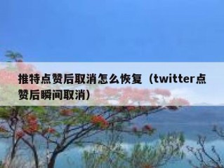 推特点赞后取消怎么恢复（twitter点赞后瞬间取消）