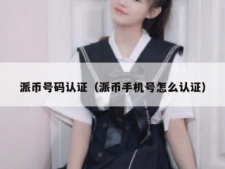派币号码认证（派币手机号怎么认证）