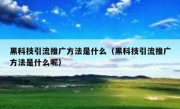 黑科技引流推广方法是什么（黑科技引流推广方法是什么呢）