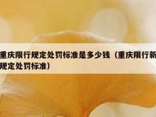 重庆限行规定处罚标准是多少钱（重庆限行新规定处罚标准）
