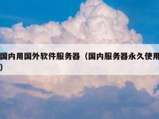 国内用国外软件服务器（国内服务器永久使用）
