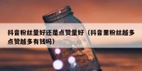 抖音粉丝量好还是点赞量好（抖音里粉丝越多点赞越多有钱吗）