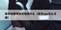 派币创建钱包流程是什么（派币app怎么注册）