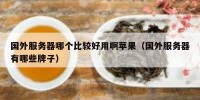 国外服务器哪个比较好用啊苹果（国外服务器有哪些牌子）