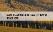 ins会显示浏览记录吗（ins干什么会留下浏览记录）
